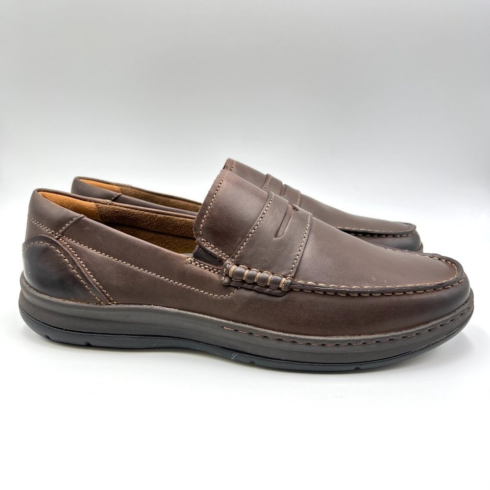 NEW Florsheim Mens Size 8 Central Penny Brown Leather Slip On Loafers Shoes